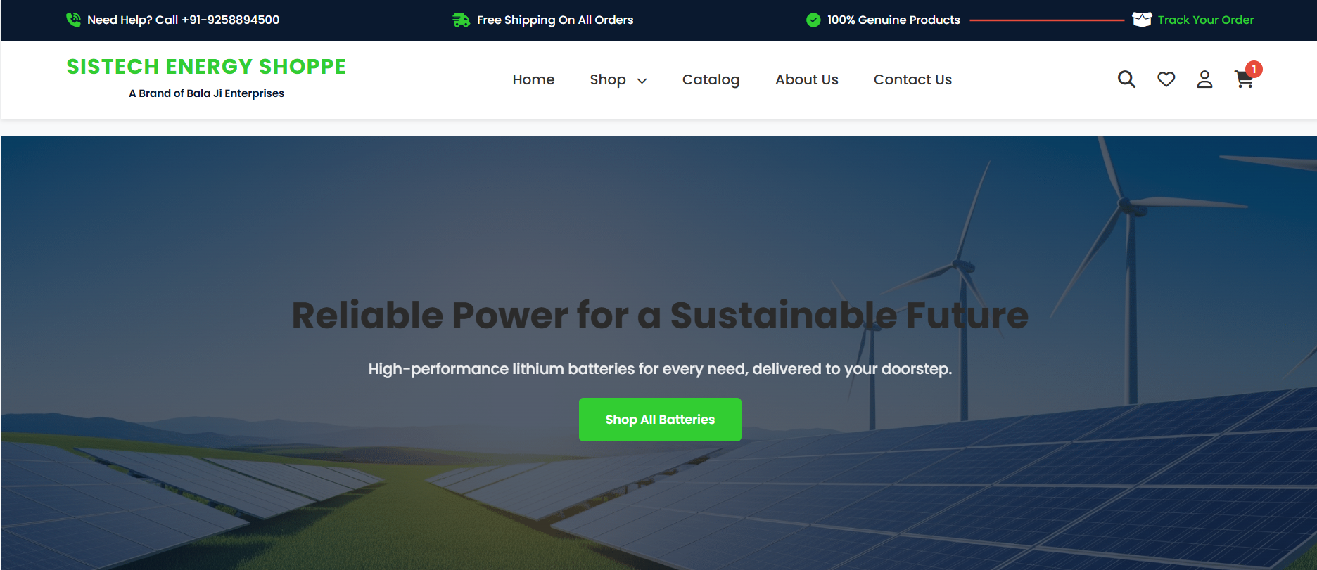 Sistech Energy Shoppe E-commerce Website